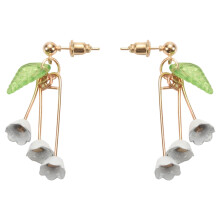 Beautiful lily of the valley flower dangle drop earrings wholesale