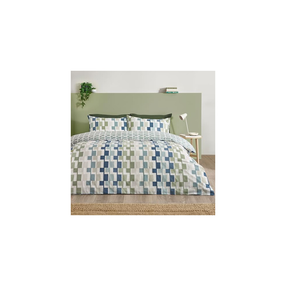 Cat Blue Catherine Lansfield Bryson Geo Duvet Cover Set - Image 8