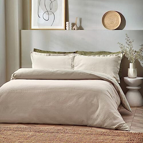 Yard Waffle Duvet Set - Single - Linen 1