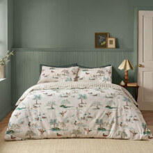 Catherine Lansfield Brushed Mallards Cotton Double Duvet Cover Set Cream