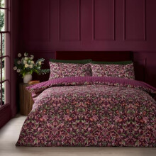 Catherine Lansfield Richmond Floral Double Duvet Cover Set Plum