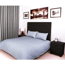 Bed Thread - Egyptian Cotton Super King Duvet Covers Set Silver, 400 Thread Count Long Staple Cotton Duvet Covers Super King, Quilt Covers Bedding
