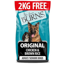 Burns Pet Nutrition Hypoallergenic Complete Dry Dog Food Adult and Senior Dog Original Chicken and Brown Rice 12kg + 2kg
