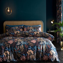 Catherine Lansfield Soft Velvet Exotic Leopard King Duvet Cover Set with Pillowcases Black
