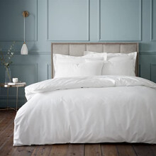 Bianca Fine Linens Bedding 180 Thread Count Egyptian Cotton Super King Duvet Cover Set with Pillowcases White