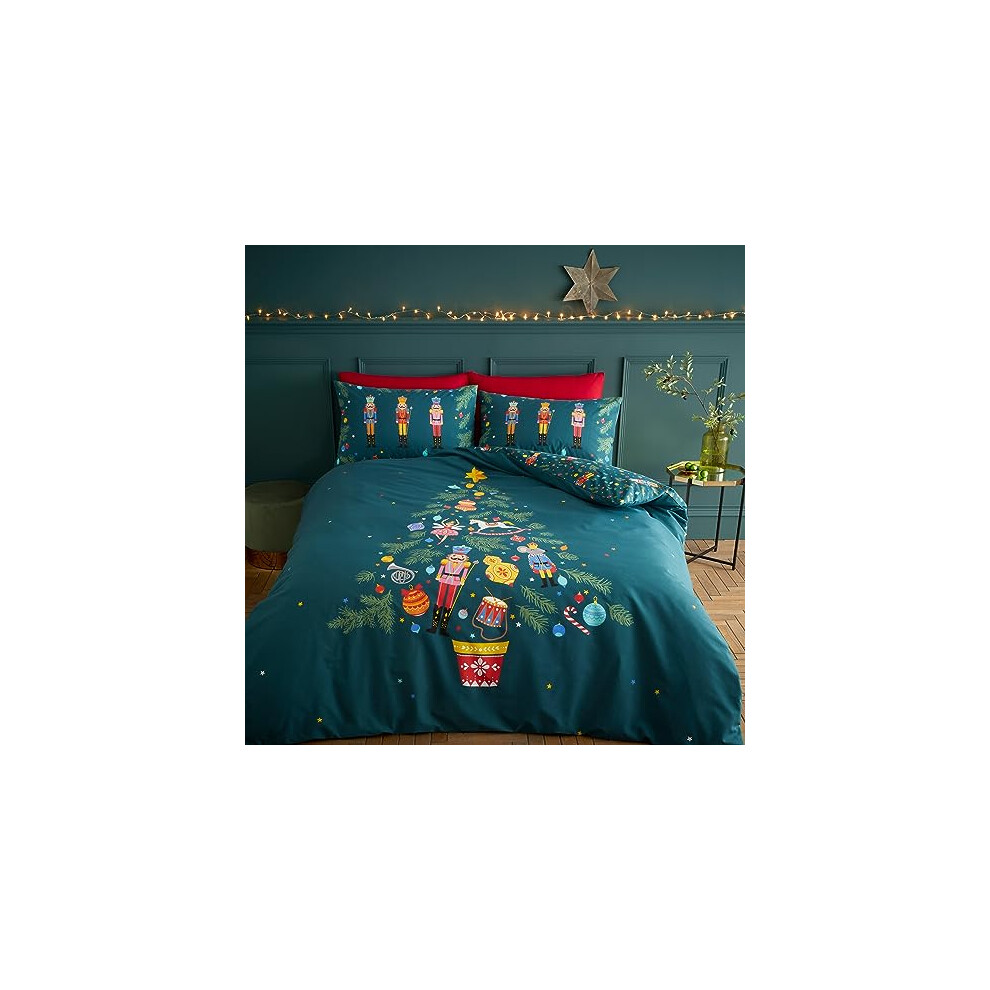 Julian Charles Green Catherine Lansfield Christmas Nutcracker Reversible Duvet Set - Double - Image 11