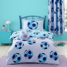 Catherine Lansfield Kids Tie Dye Football Reversible Single Duvet Cover Set with Pillowcase Lilac