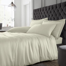 Catherine Lansfield Silky Soft Satin Single Duvet Cover Set with Pillowcase Champagne Gold