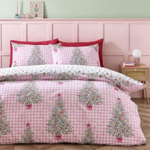 Catherine Lansfield Christmas Sweets and Treats Reversible Single Duvet Cover Set with Pillowcase Pink