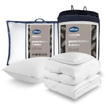 Silentnight Goose Feather and Down Duvet & Pillow Set - Luxury Hotel Quality Feather 10.5 Tog Duvet Quilt with 100% Cotton Down Proof Cover Premium
