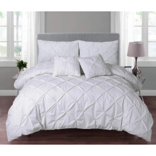 Northern Luxe Pintuck Duvet Cover with Pillowcases â“ Pinch Pleated Soft Bedding Set, Quilt Cover for Ultimate Comfort Top Notch Quality (White,