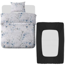 Lazzaro 3 Pcs Single Duvet Cover Set with Matching Black Single Fitted Sheet 40 cm Extra Deep Pocket - UltraSoft Breathable Premium Microfibre