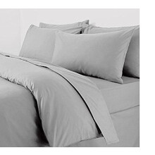 RAYYAN LINEN Duvet Cover Set â“ Soft Brushed Microfibre Bedding â“ Quilt Cover with Pillowcases â“ Multiple Colours (Silver, King)