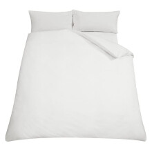 RAYYAN LINEN Duvet Cover Set â“ Soft Brushed Microfibre Bedding â“ Quilt Cover with Pillowcases â“ Multiple Colours (White, Double)