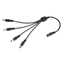 Sentry 4 Way DC Power Splitter Cable 1 Female to 4 Male Y Adapter for CCTV Security Cameras, DVR, PSU, LED Strips, Monitors 5.1mm X 2.1mm Y Splitter