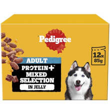 PEDIGREE Adult Dog Food Pouches Protein+ Chunks in Jelly 48 x 85 g Multipack