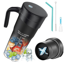 Kitchenware By Neil Portable Personal Blender with Handle, 470ml USB-C Rechargeable Smoothie Maker, 6-Blade Mini Blender for Protein Shakes, Gym,