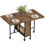 Mobile Folding Dining Table with Two Foldable Surfaces Brown 2