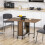 Mobile Folding Dining Table with Two Foldable Surfaces Brown 3