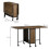 Mobile Folding Dining Table with Two Foldable Surfaces Brown 4