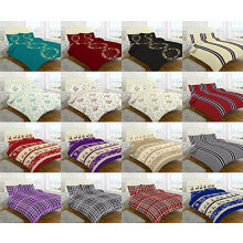 Voice7 Flannelette 100% Brushed Cotton Duvet Quilt Cover Sets with Free Pillow Cases Idea - Black Red Teal Grey Blue Pink Plum Cream - UK Sizes