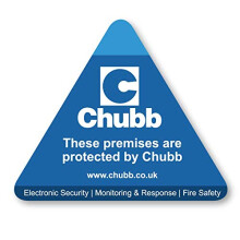 "Protected by Chubb" Triangular Alarm Window & Door Stickers (5)