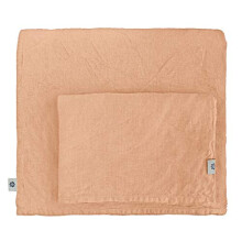 Linen & Cotton Duvet Cover Set ALICIA, 100% Stonewashed Linen - DOUBLE (200 x 200cm), Coral Pink