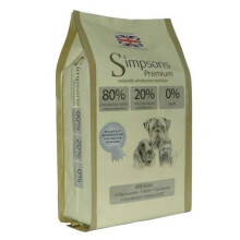 Simpsons Premium 80/20 Adult Dog Mixed Meat & Fish 12kg Holistic & Natural Dog Food No Cereals High Meat Content with Human Grade Protein Meat &