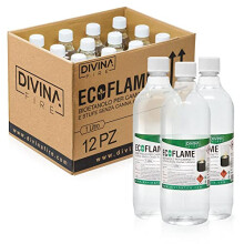 Divina Fire x12 Bioethanol 1lt Ecological Fuel Natural odourless Fireplace bio-Fireplace