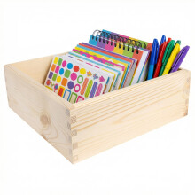 (25 x 25 x 9 cm) Creative Deco Aufbewahrungsbox Holzkiste ohne Deckel