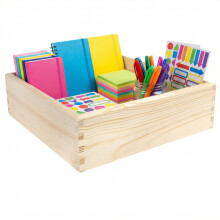 (30 x 30 x 9 cm) Creative Deco Aufbewahrungsbox Holzkiste ohne Deckel