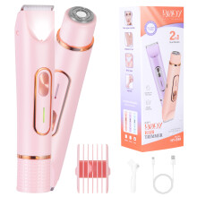 Épilateur 2-en-1 Hatteker HT-599 avec rasoir à double tête pour femme, sans fil, connecteur Type-C rose