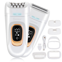 Hatteker HT-582 5-en-1 Épilateur et rasoir pour femmes , sans fil, rechargeable par USB, 2 vitesses, blanc