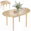 Drop Leaf Dining Table for 6 People Natural Wood 1