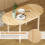Drop Leaf Dining Table for 6 People Natural Wood 6