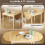 Drop Leaf Dining Table for 6 People Natural Wood 7