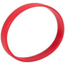 2 Pcs Fashion Silicone Rubber Elasticity Wristband Wrist Band Cuff Bracelet Bangle, Black & Red