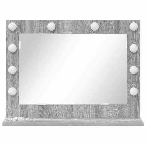 VidaXL vidaXL Vanity Mirror Rectangular Grey Sonoma 60 x 45 x 18 cm 1