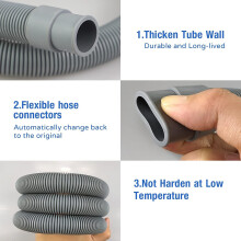 Drain Hose Extension Set Universal Washing Machine Hose 2M, Include Bracket Hose Connector and Hose Clamps Drain Hoses