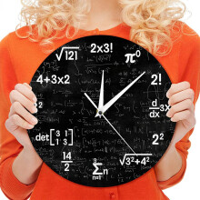 Mathe-Wanduhr,Mathematik-Uhr,für Kinder Mathe Formeln Icons Wanduhr Klassenzimmer Dekor,Geschenk für Lehrer