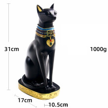 Resin Egyptian Cat Bastet Figurine Anime Egyptian Goddess Statue Sculpture Home Bar Office Desktop Decoration(Medium)