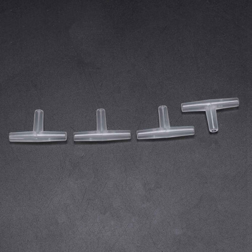 Plastic Tee Shape Aquarium 3-Way Air Valve Connectors 50 Pcs White