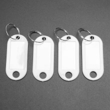 White Portable Plastic Key Fob Key Tag ID Labels 120 Pieces
