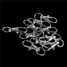 100pcs Metal Clasp Swivel Trigger Clips Snap Hooks Key Ring Bags DIY Silver