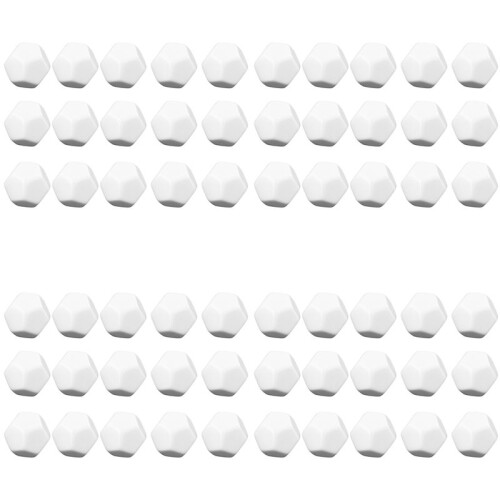 60 Pack 22MM Blank White Dice Set Acrylic Rounded D12 Dice Cubes for Game,Fun,DIY Sticker and Math Teaching