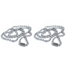 2X Stainless Steel Bead Metal Bead Necklace Chain
