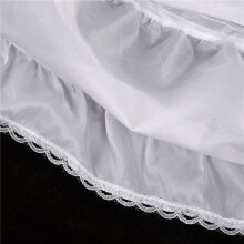 6X White Children Petticoat A- 3 Hoops One Layer Kids Crinoline Lace Trim Flower Girl Dress Underskirt Elastic Waist