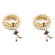 8mm Wood Necklace Tibetan White Sandal 216Pcs Bead Buddhist Prayer Bracelet , Woman