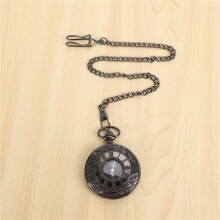 6X Vintage Steampunk Black Roman Numerals Necklace Quartz Pendant Pocket Watch Gift