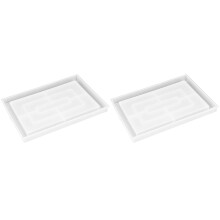 2X Resin Mold Silicone, Large Rectangle Rolling Tray Molds for Epoxy Resin, Resin Serving Board Mold with Edges